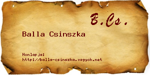 Balla Csinszka névjegykártya