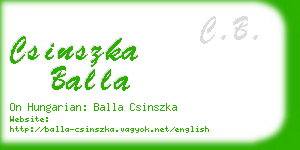 csinszka balla business card